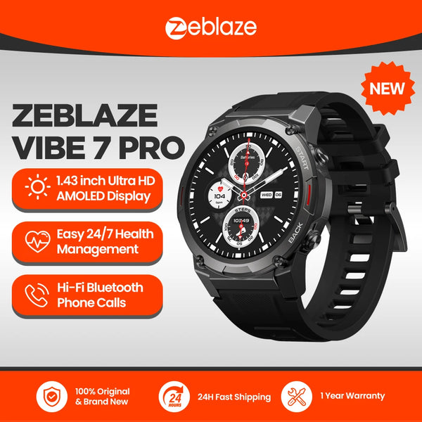 Zeblaze VIBE 7 PRO Smart Watch – 1.43” AMOLED | Phone Calls | Health & Sports Tracker