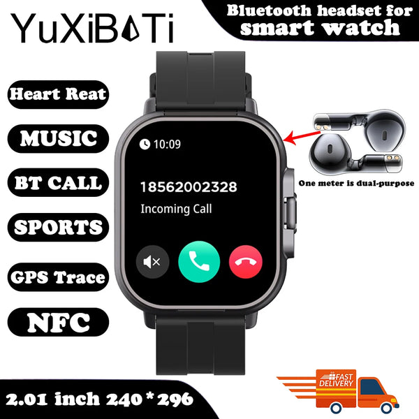 2024 2-in-1 Smartwatch with Built-in Earphones & Bluetooth Calling