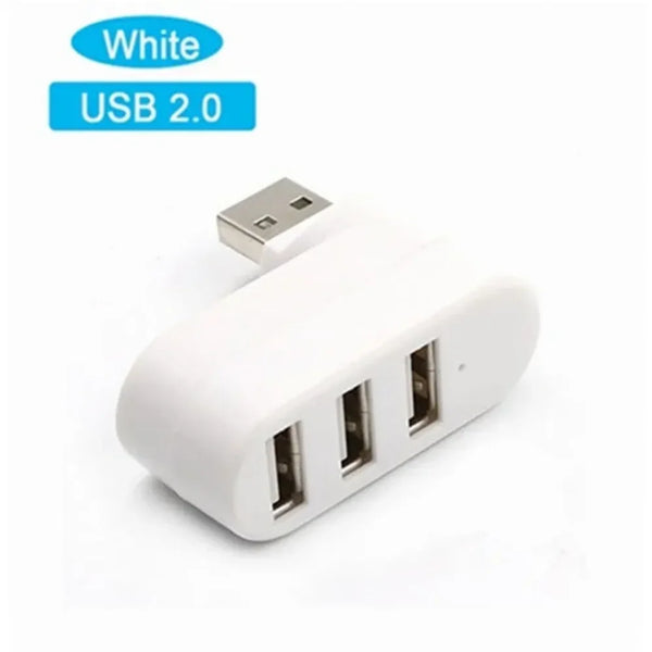 PzzPss 3-Port USB 2.0 Hub – High-Speed Rotating Adapter