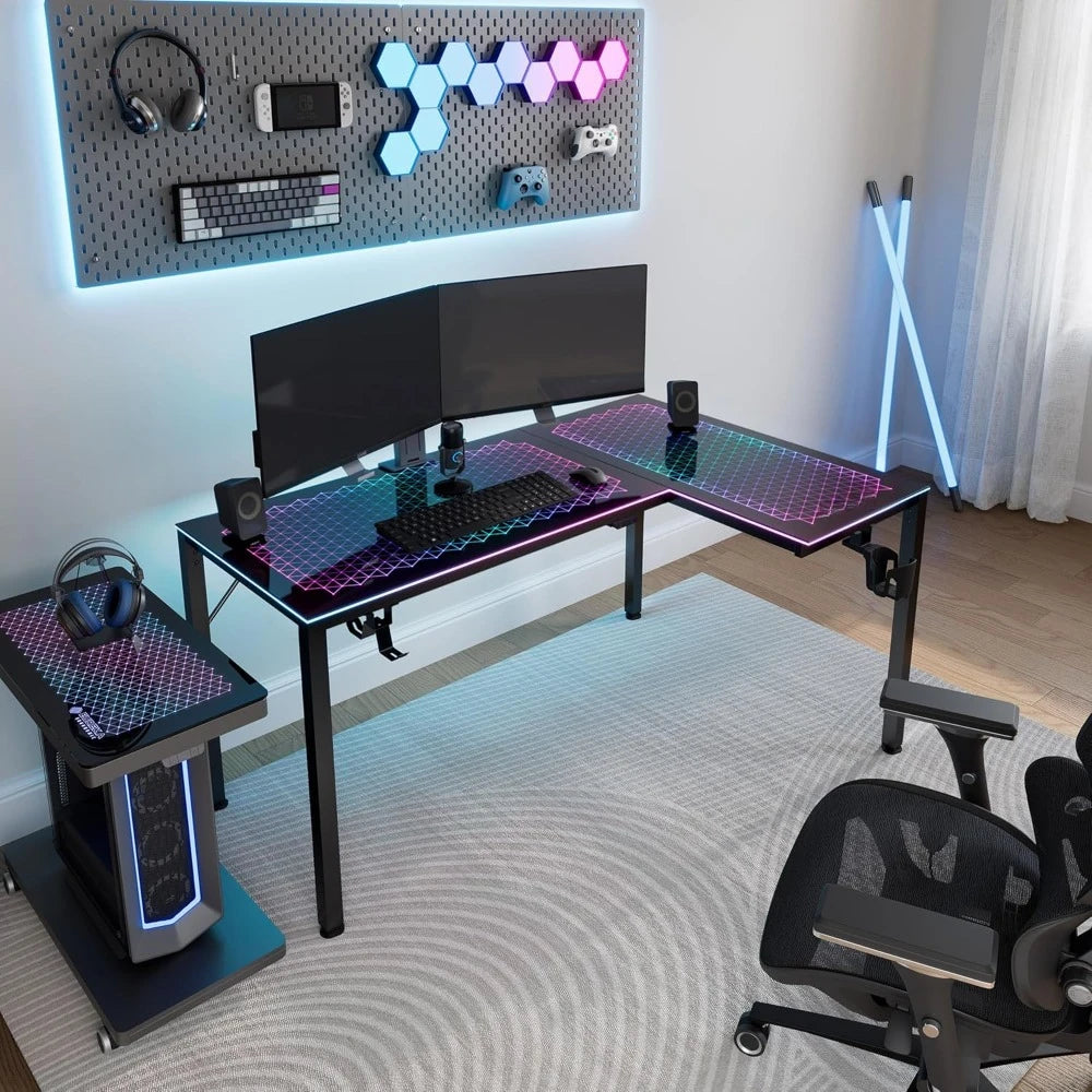 RGB LED L-Shaped Gaming Desk GTG L60
