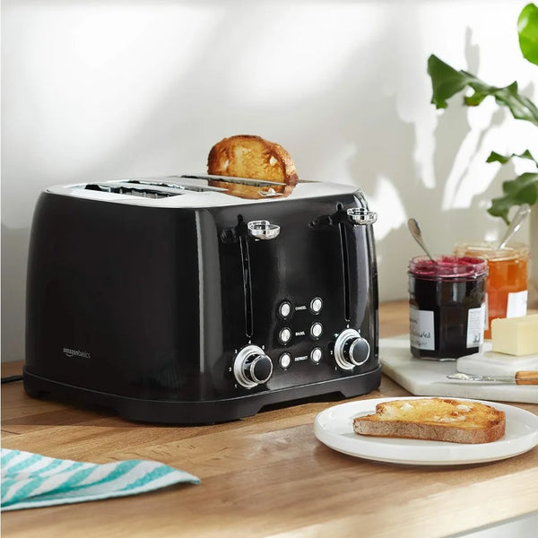 4-Slot Black Toaster