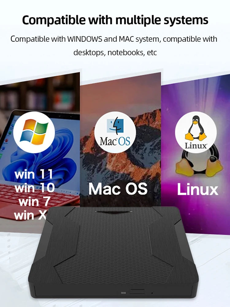 Portable USB 3.0 CD/DVD Writer and External Optical Drive