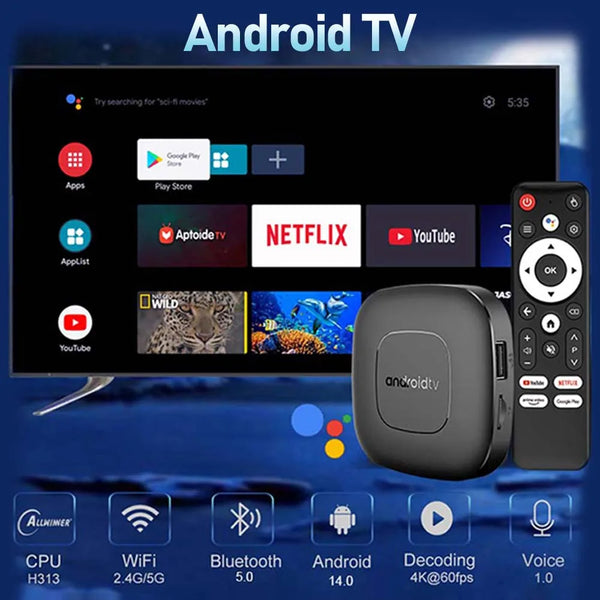 Android 14 Smart TV Box – Allwinner H313 Media Player