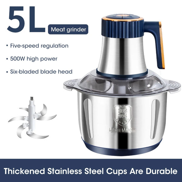 5L Electric Meat Grinder – Stainless Steel Multifunctional Kitchen Machine