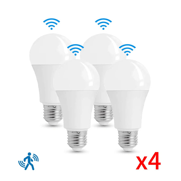4PCS LED E27 Motion Sensor Light Bulb Set