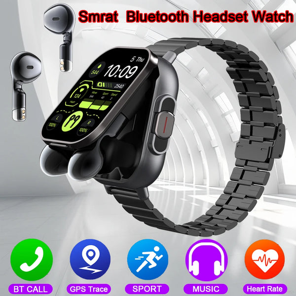 2024 2-in-1 Smartwatch with Built-in Earphones & Bluetooth Calling