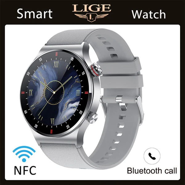 LIGE 2023 Smartwatch – AMOLED ECG+PPG Bluetooth Call Watch
