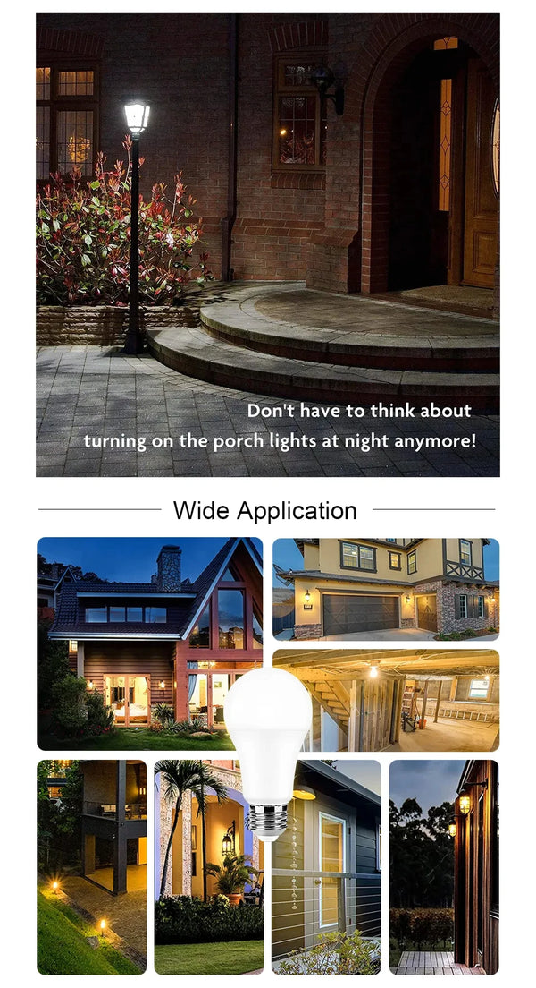 2PCS 12W LED Motion Sensor Bulbs – E27 Auto On/Off Night Light