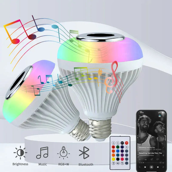RGB Smart Bluetooth Speaker Bulb – Dimmable LED Music & Stage Light