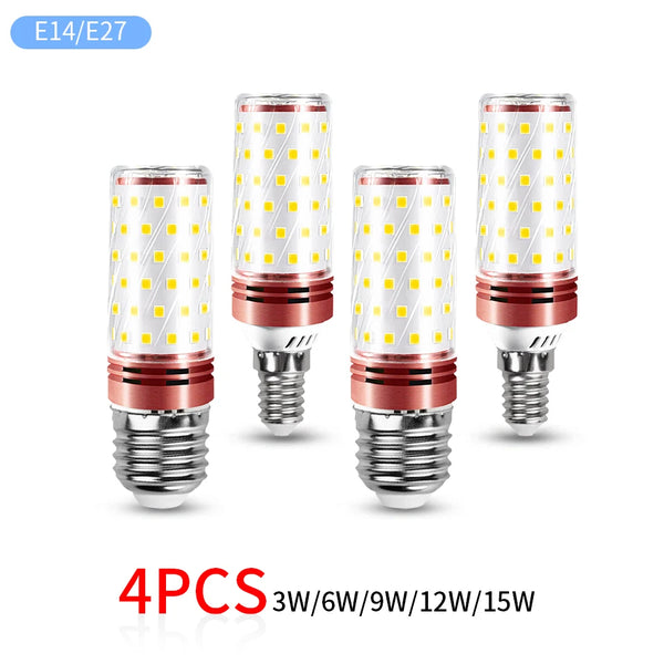 4PCS LED Corn Bulbs – E27/E14 220V/110V Decorative Chandelier & Candle Light