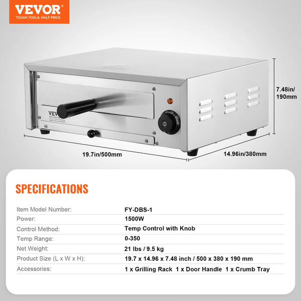 VEVOR Countertop Electric Pizza Oven